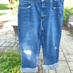 Free Assembly cuffed distressed jeans Sz 16